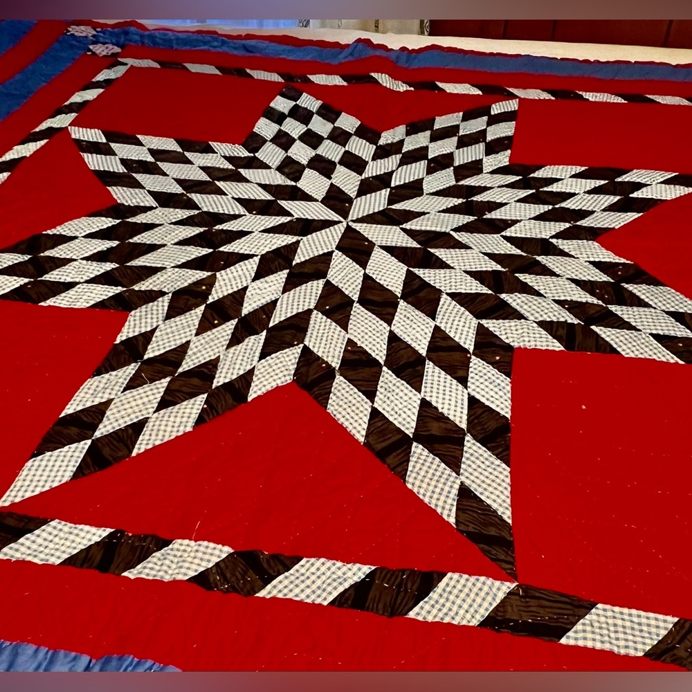 Red and Blue All Star Pattern Quilt